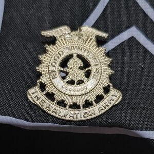 The Salvation Army Blood And Fire Vintage Silver Pin